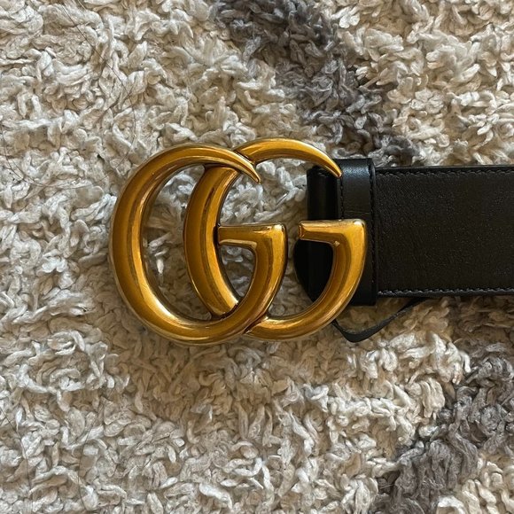 Gucci | Leather belt with Double G buckle | Size 80 by 32 - Picture 2 of 7